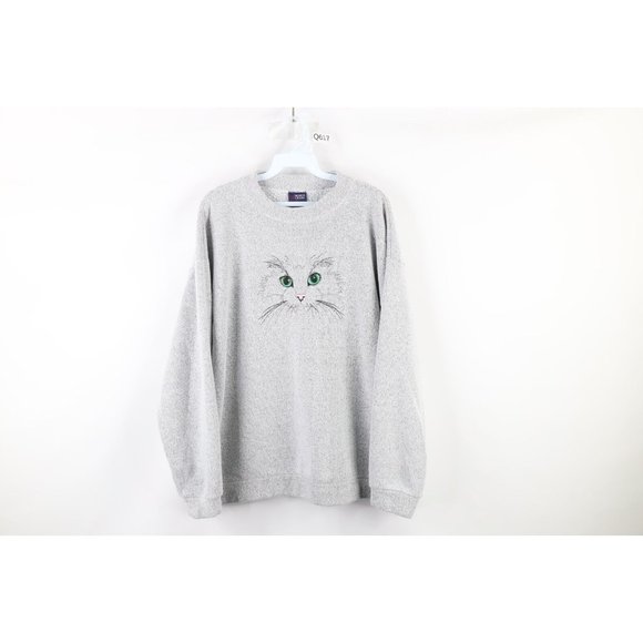 Vintage Tops Vintage 9s Streetwear Xl Cat Kitten Terry Cloth